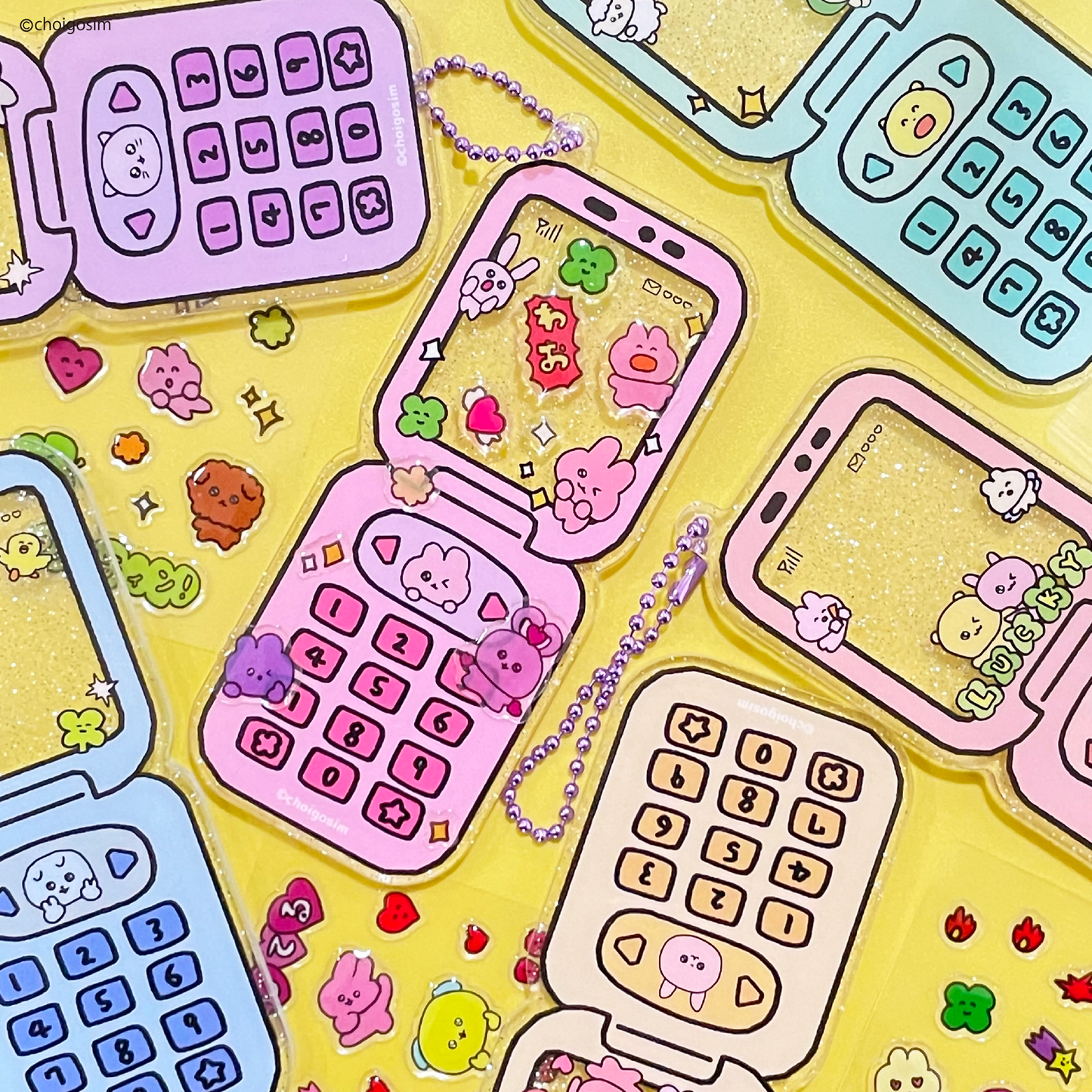 チェゴシム トレーディングなつかしガラケーキーチェーン(全6種)