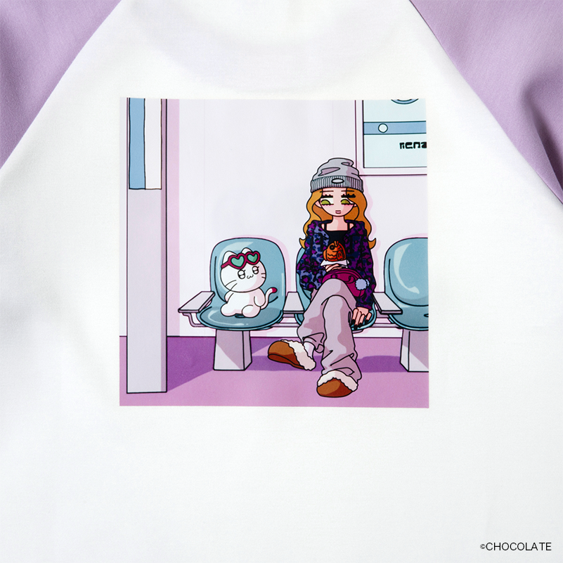 ギャルネコ ラグランTシャツ たいやき