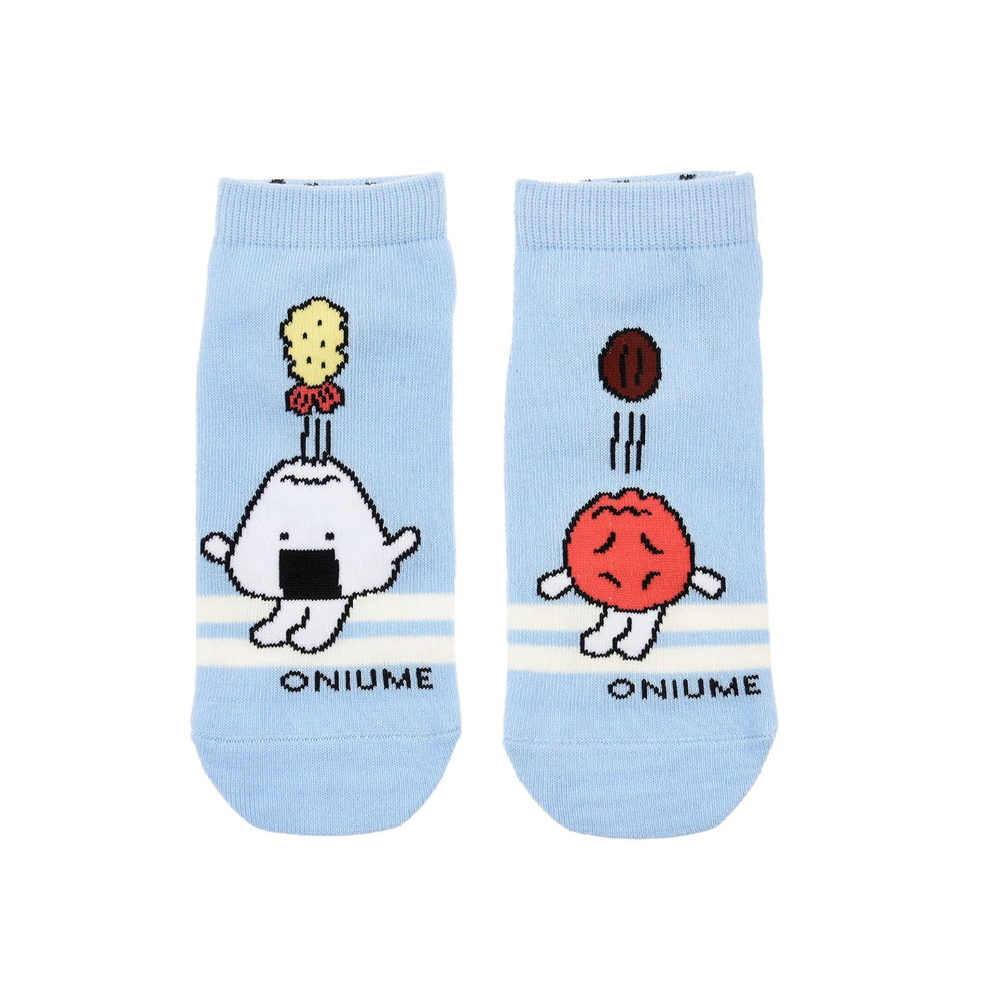 おにうめ つま先ラインスニーカーソックス 飛び出し