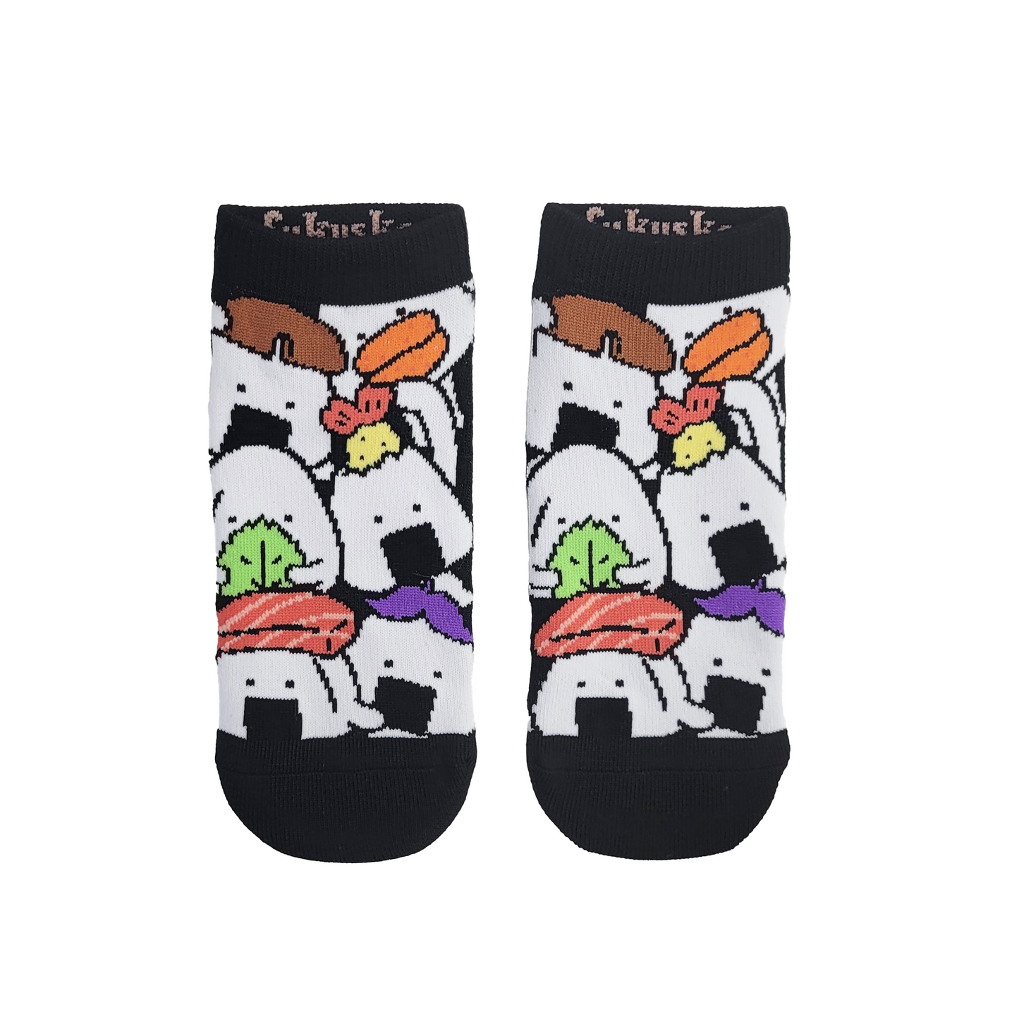 おにうめ フロントスニーカーソックス 総柄