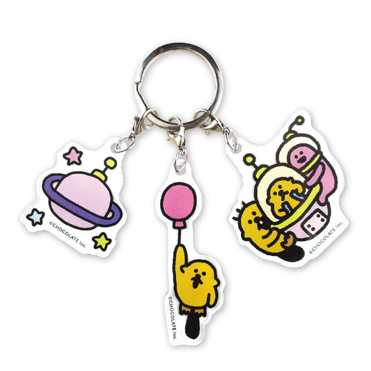 3チャームキーホルダー 宇宙