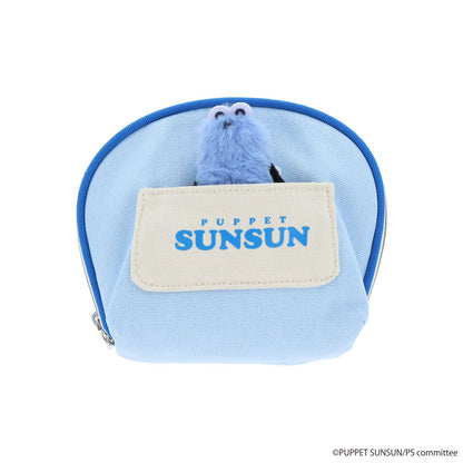 パペットスンスン ぬいぐるみバッジ付きポーチ