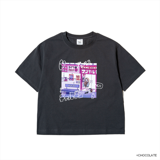 ギャルネコ Tシャツ ゲーセン（ブラック）