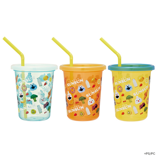 パペットスンスン ストロー付きタンブラー 320ml 3個セット