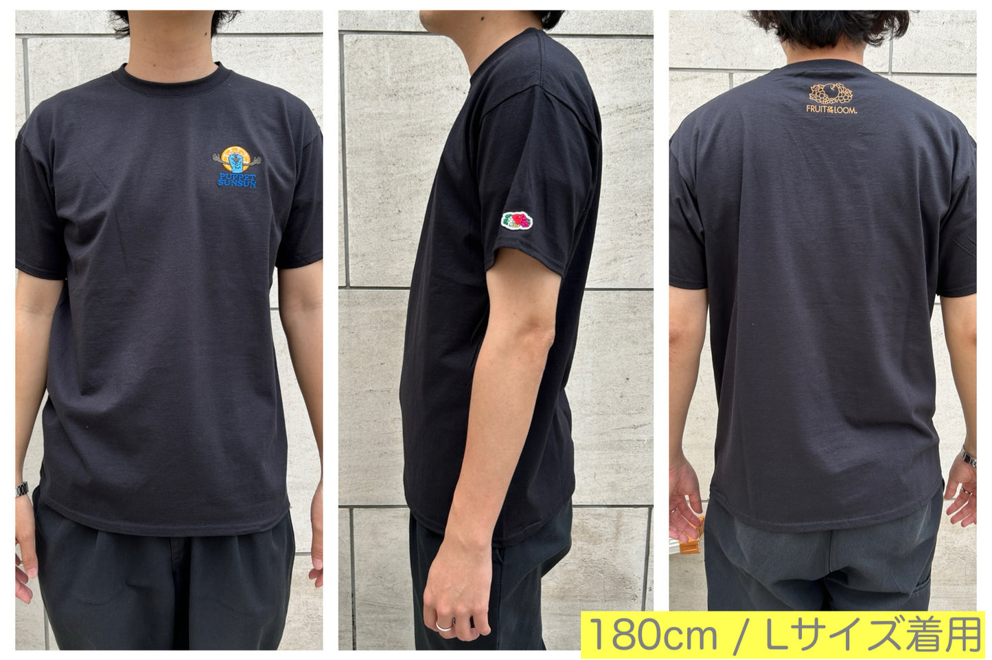 Fruit of the Loom×パペットスンスン スンスンプリントTシャツ オレンジ　